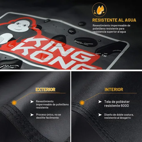 Vista 3 de Kingkong 7552 - Funda para parrillas de gas Weber Genesis, color plateado y dorado 2000-5500, negra