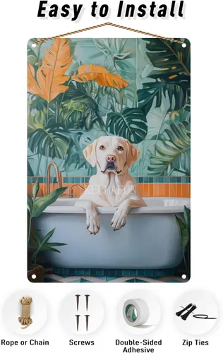 Vista 5 de Letreros divertidos de metal para decoración de baño y bañera, póster de metal retro, póster de bar, hogar, baño, decoración de pared, 12 x 8 5636