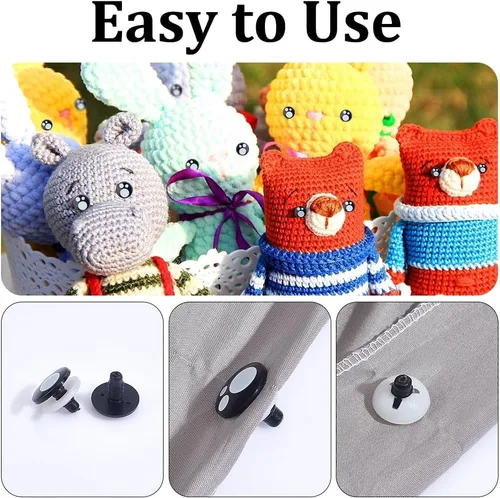 Vista 4 de PH PandaHall Ojos grandes de seguridad, 40 juegos de ojos de ganchillo, ojos amigurumi, ojos de animales de peluche, ojos kawaii, ojos artesanales