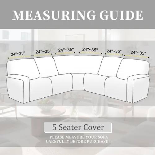 Vista 3 de Fundas de sofá reclinable seccional 100% impermeables para sofá reclinable en forma de L, funda de sofá modular de esquina en forma de L, fundas