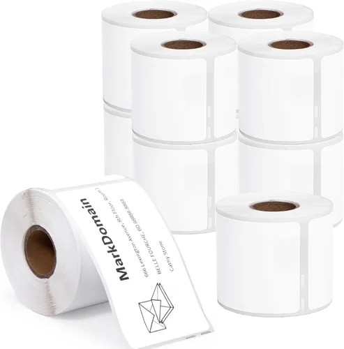 Vista 9 de 12 rollos compatibles con Dymo LabelWriter 30252 repuestos de etiquetas de 1-1/8 pulgadas x 3-1/2 pulgadas, etiquetas de dirección y código