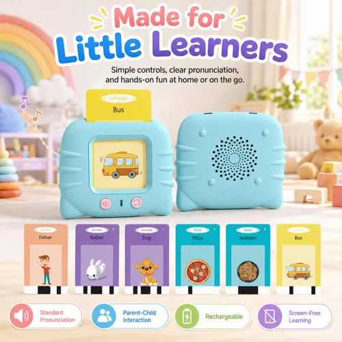 Vista 2 de Tarjetas didácticas parlantes para niños pequeños de 1, 2, 3, 4, 5 años, 224 palabras visuales, juguetes de aprendizaje de idiomas Montessori