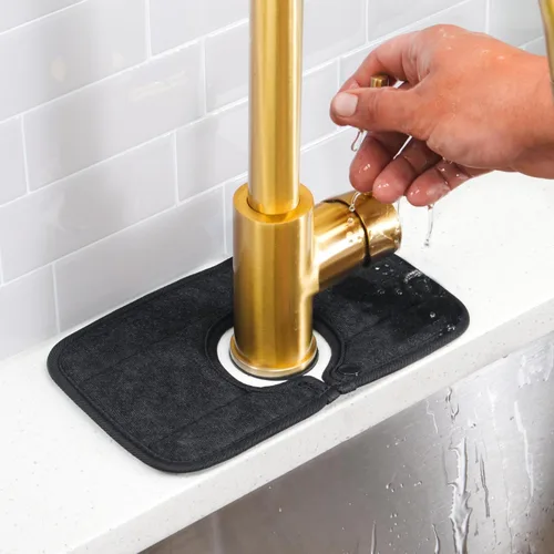 Vista 5 de The Original Ternal Sinkmat Captador de Goteo y Protector contra Salpicaduras, Tapete para Grifos de Fregaderos – Microfibra Absorbente, Protector