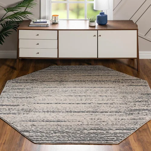 Vista 26 de Unique Loom Oasis Collection - Alfombra de área tranquila (2 x 3 pies, rectangular, gris/marfil)
