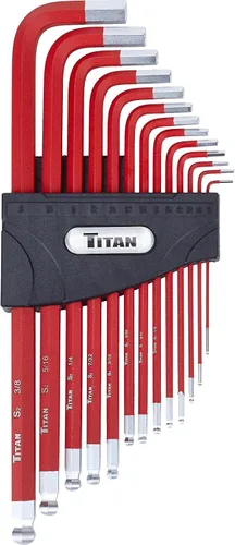 Vista 2 de Speedway Motors Titan Tools - Juego de llaves hexagonales Allen de extremo de bola de retén largo, SAE/métrico