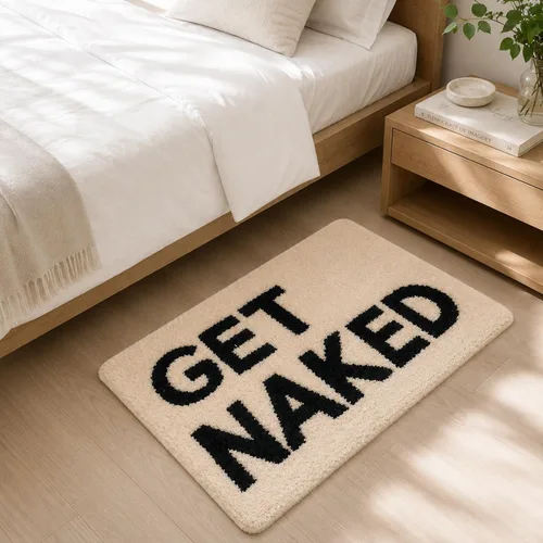 Vista 8 de Get Naked - Alfombra de baño antideslizante, bonita alfombra de baño copetuda, alfombra de baño de microfibra lavable para interiores, para baño