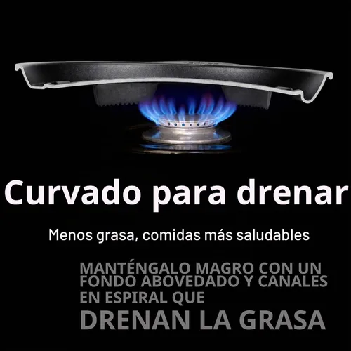 Vista 7 de TECHEF - Sartén antiadherente coreana para barbacoa, sartén KBBQ, sin PFOA, apto para horno lavavajillas, fabricado en Corea (negro)