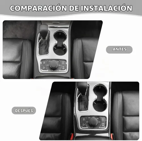 Vista 7 de Jimen Compatible con Jeep Grand Cherokee 2014-2020, Cubierta de Superposición para Cambio de Marchas (Fibra de Carbono)