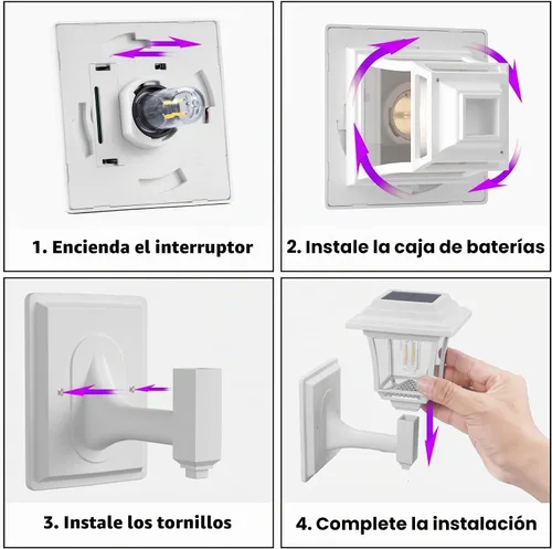 Vista 8 de LeiDrail Farol solar de pared, 2 modos de luces solares para valla con bombilla Edison, accesorios para casa de juegos al aire libre, impermeable