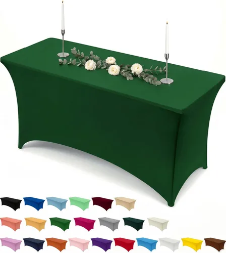 Vista 21 de Utopia Kitchen Mantel rectangular de spándex de 4 pies [1 unidad, negro] 200 GSM elástico, ajustado, lavable y resistente a las arrugas, cubierta