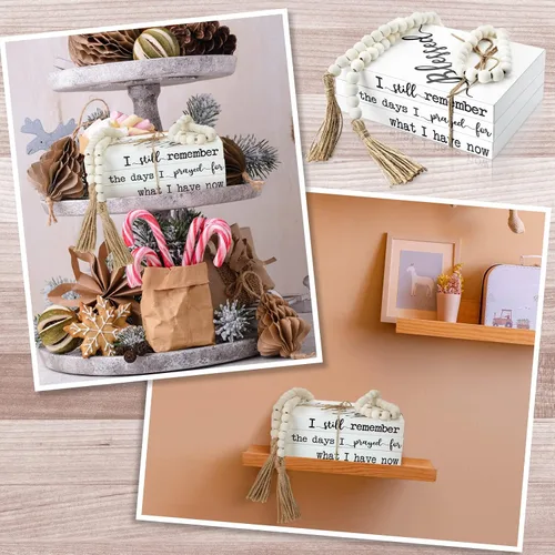 Vista 7 de Pinkunn 4 libros decorativos falsos blancos de granja para oficina en casa