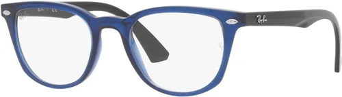 Vista 2 de Ray-Ban Junior RY1601 - Marco cuadrado para lentes graduados, color azul transparente/lente de demostración, 1.811 in, Lentes azules transparentes.