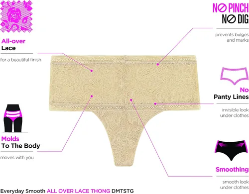 Vista 4 de Maidenform Tanga de encaje suavizante para mujer