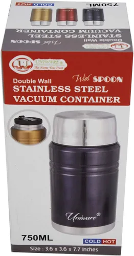 Vista 4 de 2468RD Uniware - Recipiente de vacío de acero inoxidable de doble pared con cuchara (25.4 fl oz) (rojo)