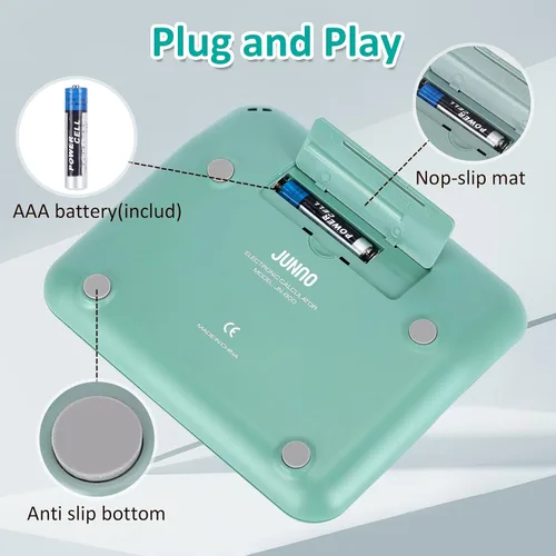 Vista 5 de Calculadora estándar básica, pantalla LCD grande de 5 pulgadas y 12 dígitos, calculadora de interruptor mecánico de botón grande para uso escolar