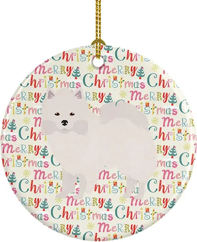 Vista 22 de Caroline's Treasures Abyssinian Sand Terrier - Adorno de cerámica para colgar en el árbol de Navidad, para el hogar, Navidad, fiestas, regalo, 3