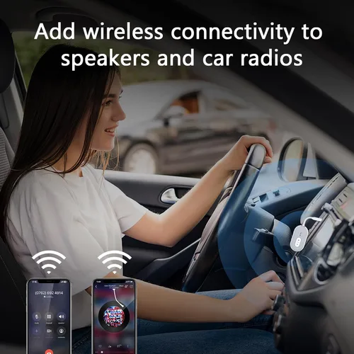 Vista 4 de Adaptador Bluetooth 5.3 para avión, receptor transmisor Bluetooth para 2 dispositivos AirPods o BT, baja latencia, adaptador de audio con conector