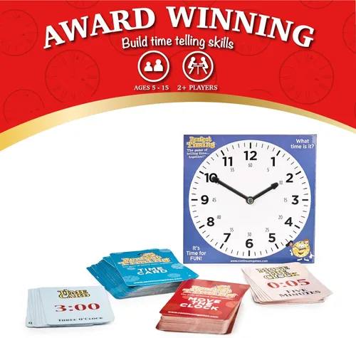 Vista 5 de Continuum Games Perfect Timing Game - Juego de mesa cooperativo Tell Time para niños - Divertido juego educativo familiar para aprender a leer un
