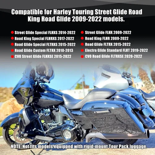 Vista 4 de Goldfire Kit de cubiertas de hardware de acoplamiento Harley con imán desmontable tapas de 4 puntos para Touring Street Glide, Electra Glide, Road