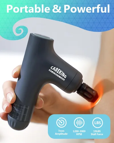 Vista 5 de 3-en-1 Pistola de masaje desmontable de tejido profundo, masajeador de espalda ergonómico con mango extensible para alivio del dolor, masajeador