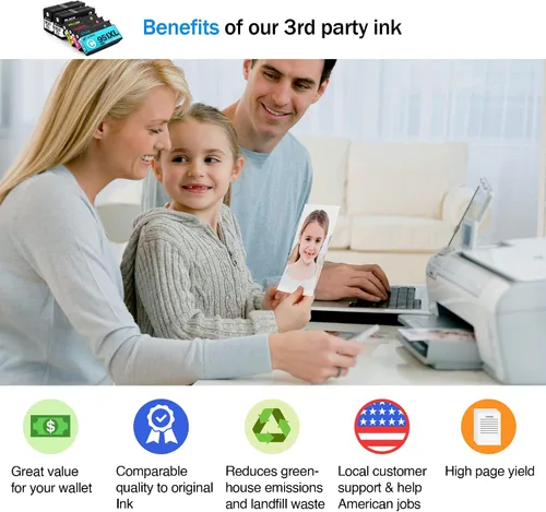 Vista 2 de Cartlee Paquete de 5 cartuchos de tinta compatibles de repuesto para HP 950 951 950XL 951XL para OfficeJet Pro 8600 8610 8620 8615 8100 8625 8630
