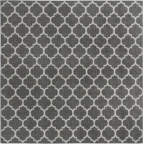 Vista 38 de Unique Loom Outdoor Trellis Collection Alfombra de Área (5' 1" x 8' Oval, Aguamarina/Gris)