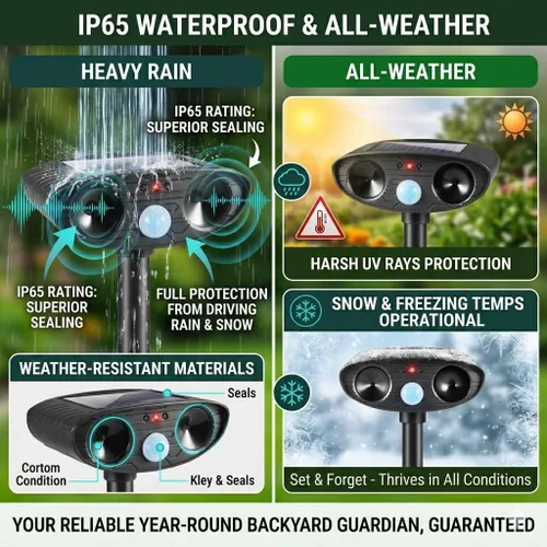 Vista 5 de Paquete de 4 repelentes solares ultrasónicos para gatos al aire libre, repelente ultrasónico de animales 2026 para patio y jardín, IP65 impermeable