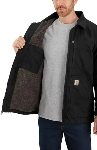 Vista 4 de Carhartt Men's Loose Fit Washed Duck Sherpa-Lined Coat