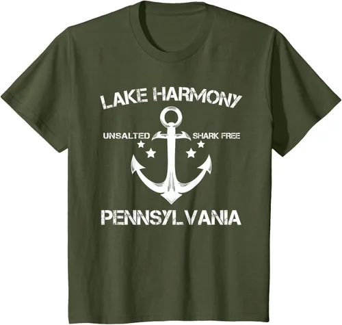 Vista 13 de Playera divertida de Lago Harmony Pennsylvania para acampada o pesca Negro