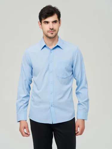 Vista 102 de corfty Camisa de vestir de manga larga para hombre, ajuste regular, elástica, sin arrugas, casual, con botones