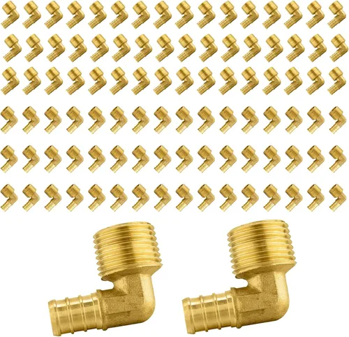 Vista 9 de Paquete de 5 accesorios PEX, adaptador de codo NPT roscado macho de 1/2" PEX x 1/2", ASTM F1807