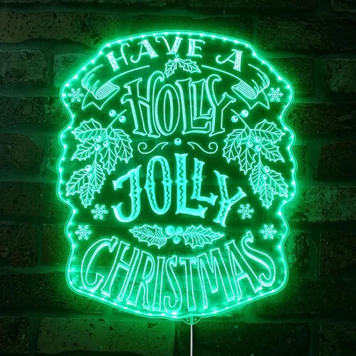 Vista 12 de ADVPRO Regalos de árbol de Navidad presenta luces RGB Dynamic Glam LED Sign - Forma de corte a borde - Decoración de pared inteligente 3D