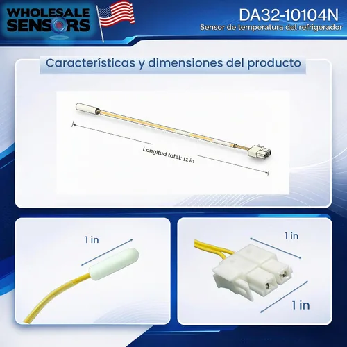 Vista 3 de Samsung DA32-10104N Sensor de temperatura de refrigerador de reemplazo con garantía de 24 meses