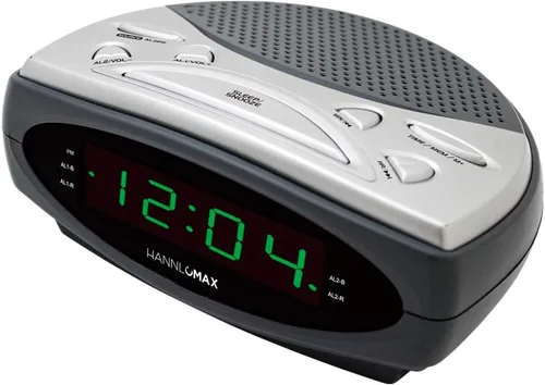 Vista 6 de HANNLOMAX Radio despertador HX-137CR, radio PLL AM/FM, alarma dual, pantalla LED de 0.9", solo operación de CA