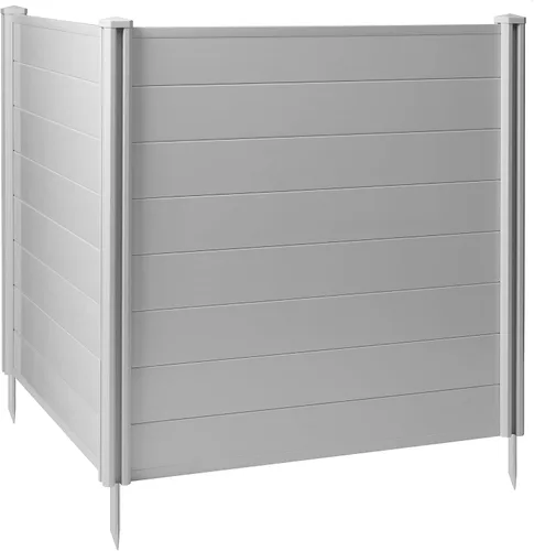Vista 9 de Casafield Pantalla de privacidad de 42 x 42 pulgadas – Panel de valla de vinilo para exteriores para CA/papelera/equipo de piscina, color gris