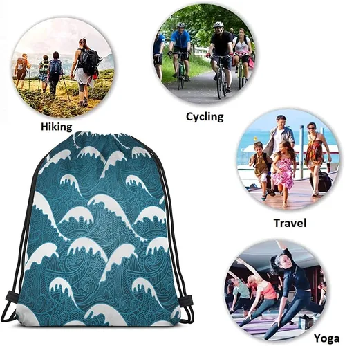Vista 7 de Beabes Bolsas de béisbol con cordón, mochila deportiva para gimnasio, bolsa con cordón, Multi-a08, Mochilas de viaje