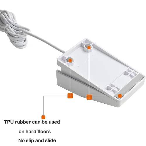 Vista 7 de iKKEGOL Pedal de pie USB mejorado con interruptor óptico, completamente silencioso, sin tacto, sonido de pulsación rápida, programable, para PC