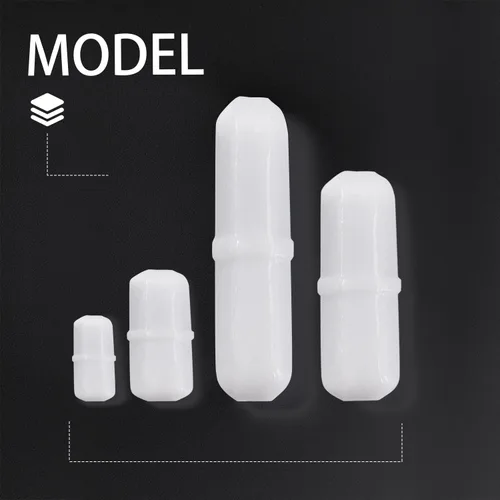 Vista 3 de 10pcs PTFE agitador magnético mezclador agitador barra spinbar color blanco