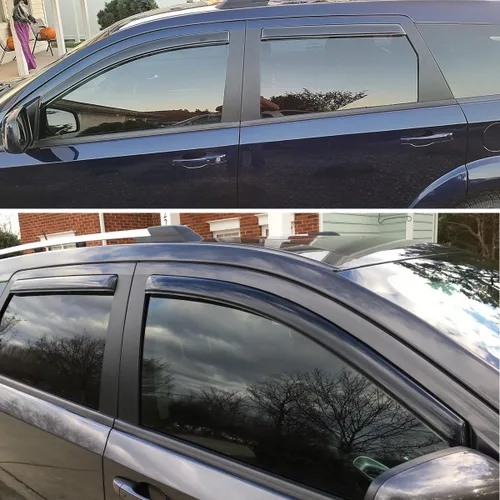 Vista 3 de Lightronic Visera de ventana de ventilación automática con clip extra duradera en el canal, se adapta a Dodge Journey 2009-2020, protección UV