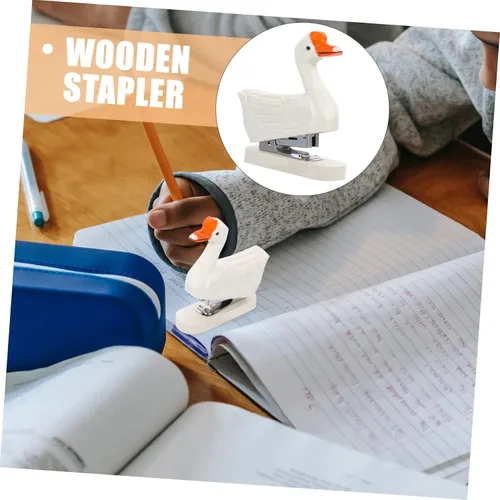 Vista 3 de ABOOFAN Mini engrapadora de animales, divertida engrapadora para escritorio, ganso, escritorio, oficina, accesorios, suministros