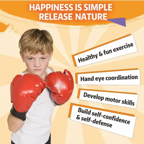 Vista 6 de Punching Bag for Kids, 3-12 Adjustable Boxing Equipment with Boxing Gloves, Boxing Set as Boys & Girls Toys Gifts
