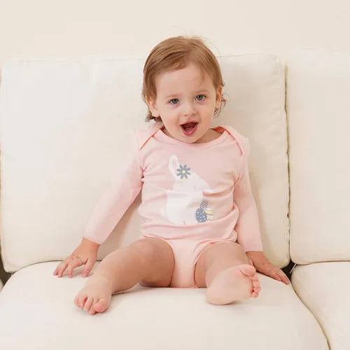 Vista 3 de V.&GRIN Conjunto de pijama de algodón de manga larga para bebé niña, para otoño e invierno