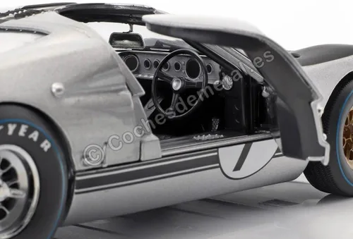 Vista 6 de SC404S 1966 Ford GT-40 MK 2 Plata No.7 1-18 Modelo de coche fundido a troquel
