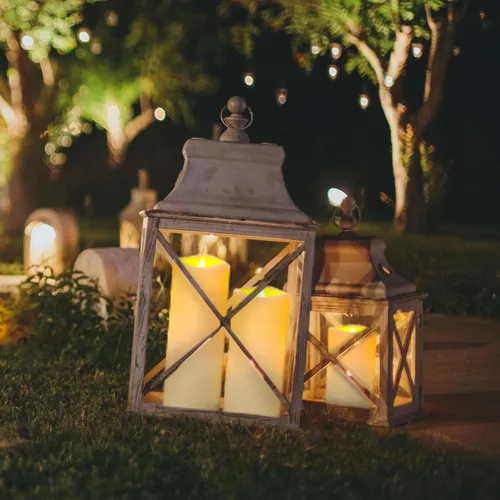 Vista 6 de Velas LED sin llama, paquete de 1, vela impermeable para exteriores con control remoto y temporizador, velas falsas de pilar parpadeantes