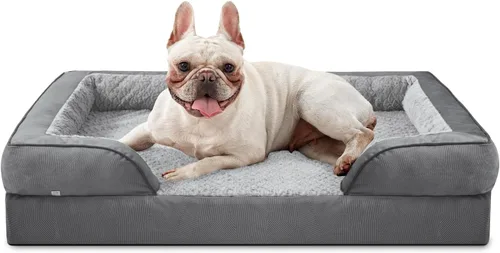 Vista 28 de INVENHO Sofá ortopédico de espuma para perros medianos con funda extraíble lavable, forro impermeable y parte inferior antideslizante