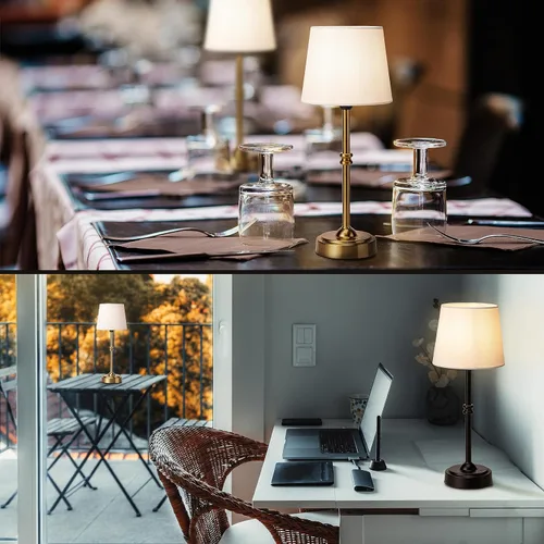 Vista 7 de O’Bright Seraph - Lámpara de mesa LED inalámbrica con regulador, batería recargable incorporada, 3 niveles de brillo, lámpara de mesa para patio