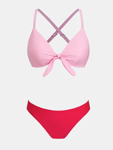 Vista 96 de CUPSHE - Conjunto de bikini de dos piezas para mujer, estampado floral y detalle de nudo de conejo