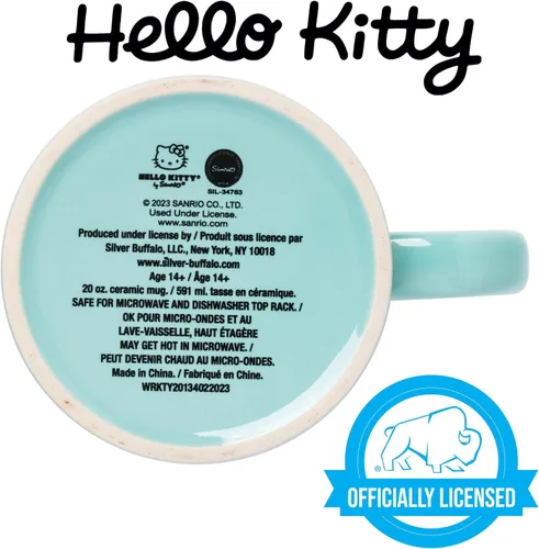 Vista 4 de Silver Buffalo Sanrio Hello Kitty Rainbow Bows, taza de cerámica, 20 onzas