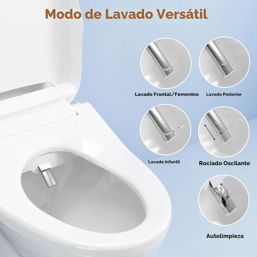Vista 3 de Asiento de inodoro eléctrico alargado del bidé, secador de agua