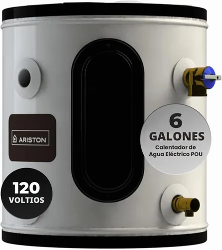 Vista 2 de Calentador de agua eléctrico Ariston de 6 galones, 120 V, tanque de punto de uso compacto para RV, cámper, espacios pequeños, solución